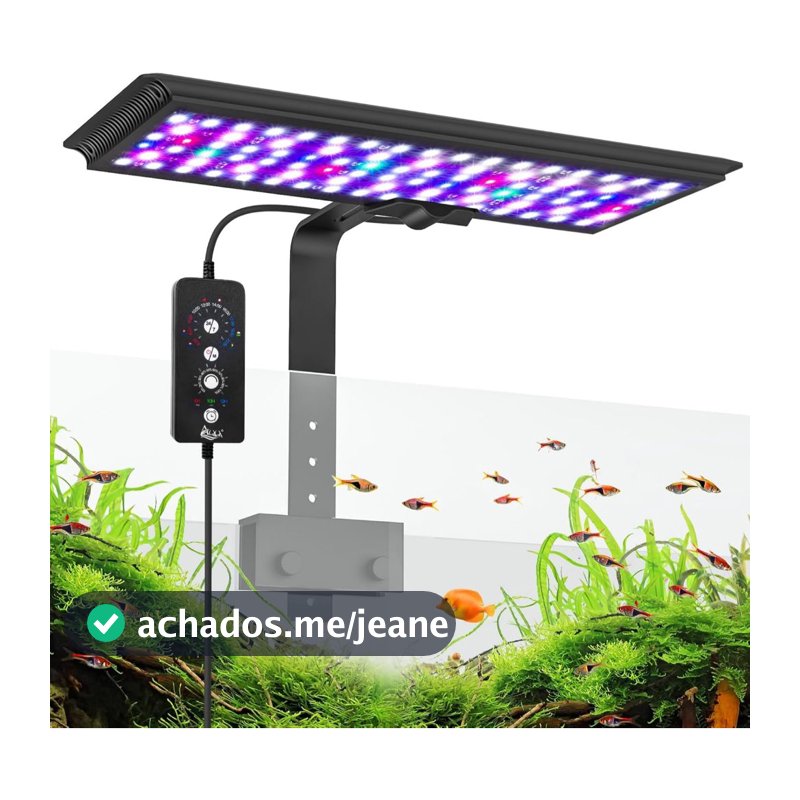 Luz LED Aquário 24/7 IP68 Impermeável, Espectro Completo DIY, Timer e Brilho Ajustável, IP68 À Prova D'água