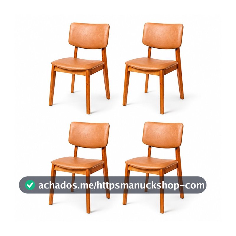 Kit 4 Cadeira de Jantar Madeira Maciça Manuela Estofada Premium Ergonomica Premium Confortável Di Franco Luxo Resistente