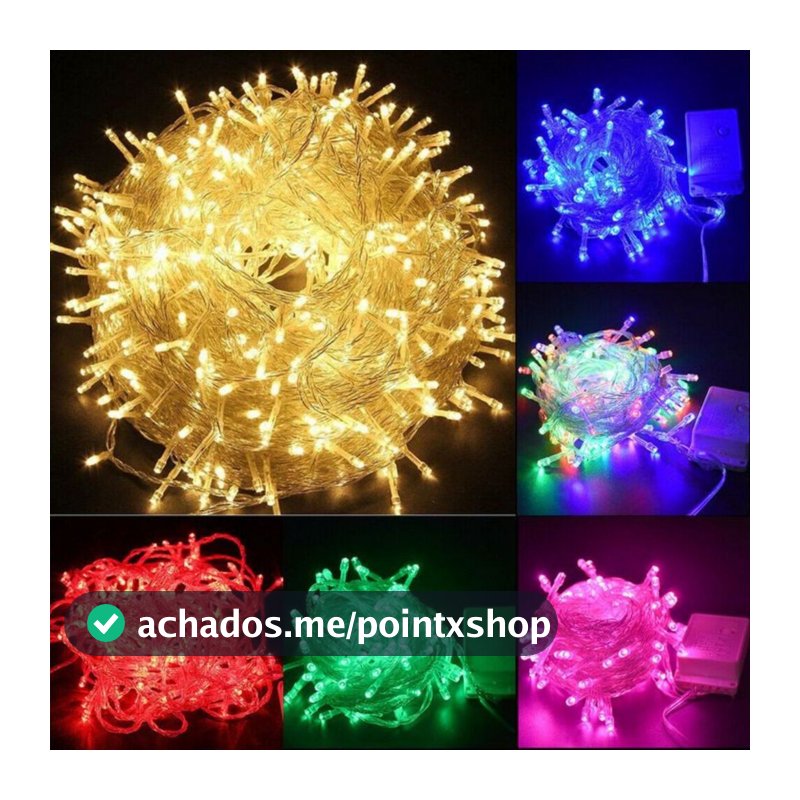 Luz LED Pisca Pisca de Natal 100 Leds 10m para decoração de jardim de casa de férias AC110V 220V