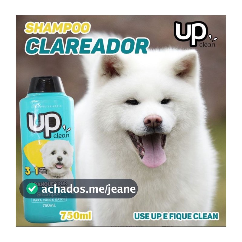 Shampoo para Cachorro Branqueador 750ml Shampoo Clareador para Cachorro Branco Shampoo Pet Pelo Branco UP Clean