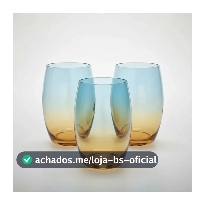 Kit 3 ou 6 Copos de Vidro 475ml Degradê Âmbar para Bebidas Taças Copo Califórnia