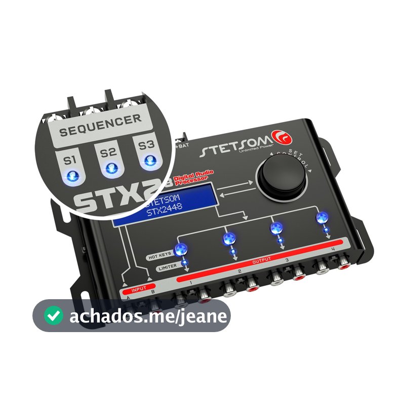 Processador Stetsom STX2448 4 Vias Equalizador Crossover De Áudio STX 2448