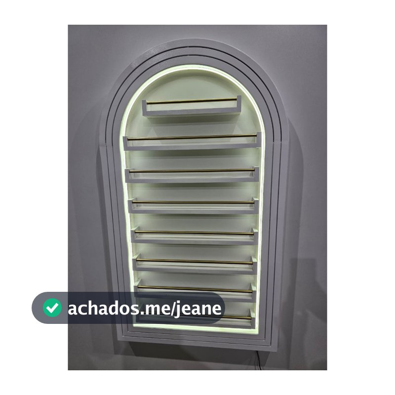 Expositor de Esmaltes com Arco Romano e LED 110x65cm | Display Decorativo para Salão e Esmalteria