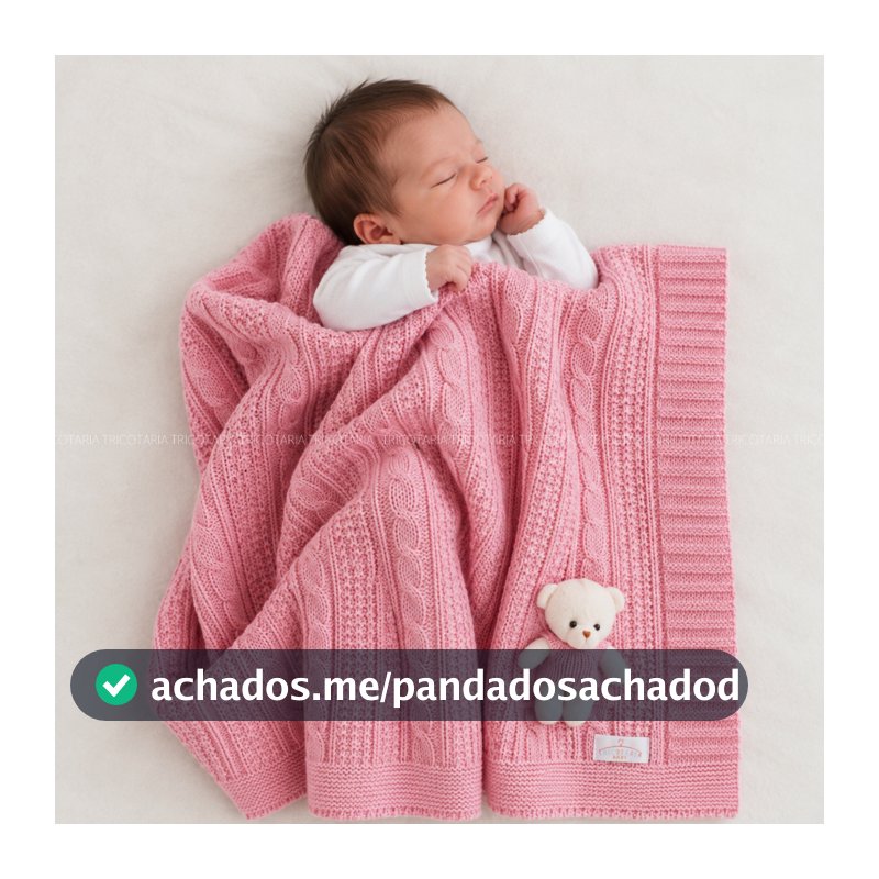 Manta Para Bebê Saída de Maternidade Tricot Quentinha Ursinho Fotográfica Menina Menino Cobertinha