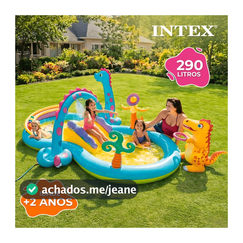 Piscina Playground Mundo Dos Dinossauros - 290 Litros- Intex
