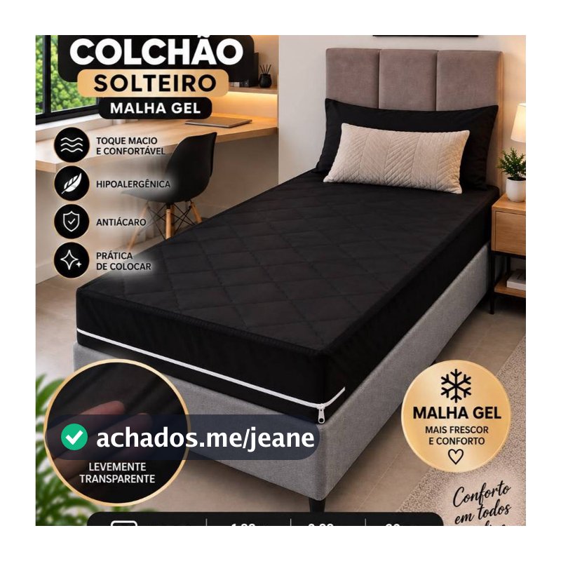 Capa de Colchão Solteiro Malha Gel com Zíper Confortável Várias Cores PROMOÇÃO