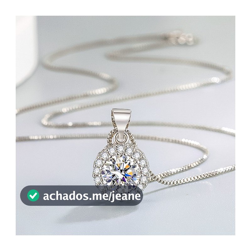 Colar De Prata 925 45cm Com Ponto De Luz
