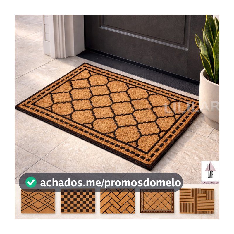 Tapete Capacho Entrada Vinílico PVC Base Emborrachada Antiderrapante Durável Lavável