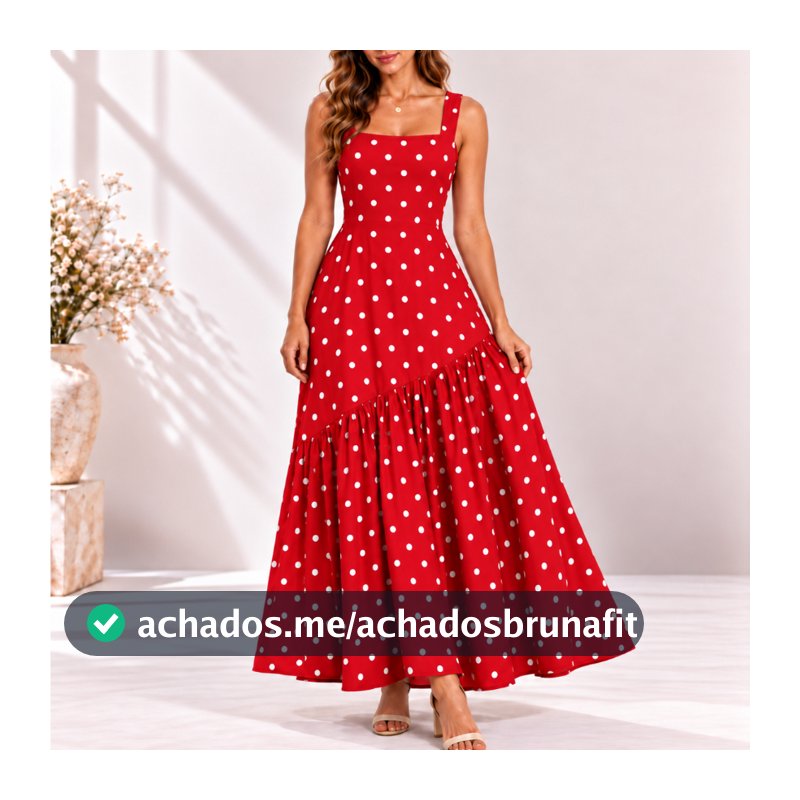 Vestido longo Feminino Assimétrico  com Bojo Listrado e Poa Verão