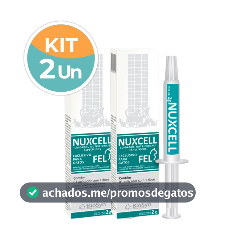 Kit 2 Nuxcell Fel Suplemento Vitamínico Para Gatos Biosyn 2g
