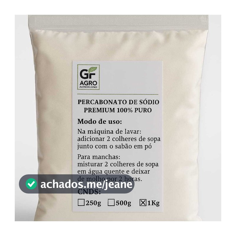 Percarbonato De Sódio 100% Puro - Tira manchas- Limpeza Geral