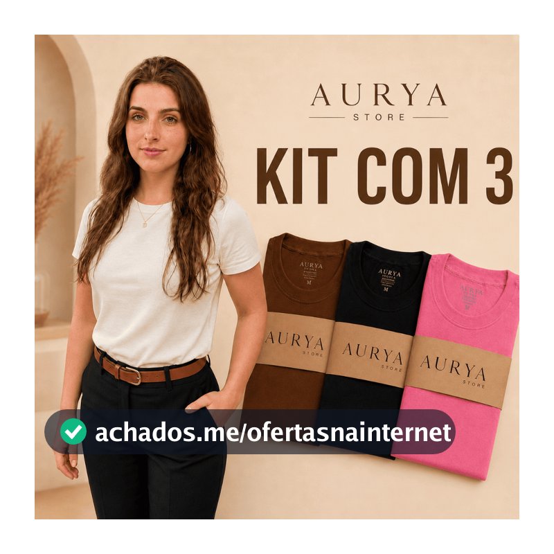 Kit 3 ou 1 T-shirt Feminina 100% Algodão Premium Camiseta Essencial Confortável e Estilosa