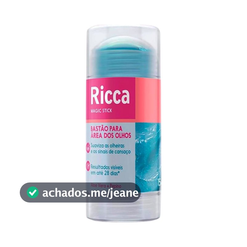 Bastão para Área dos Olhos Tirar Olheiras Aloe Vera Pepino Hidratante Ricca 15g