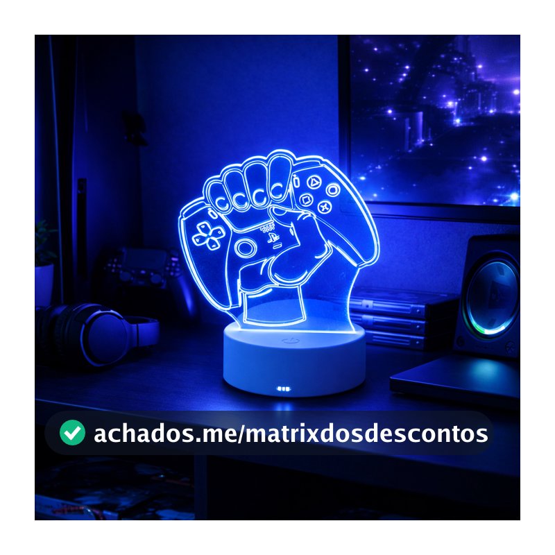 Luminaria de mesa LED RGB Playstation Dualsense Gamer Decoração Para Sala QUARTO GAMER