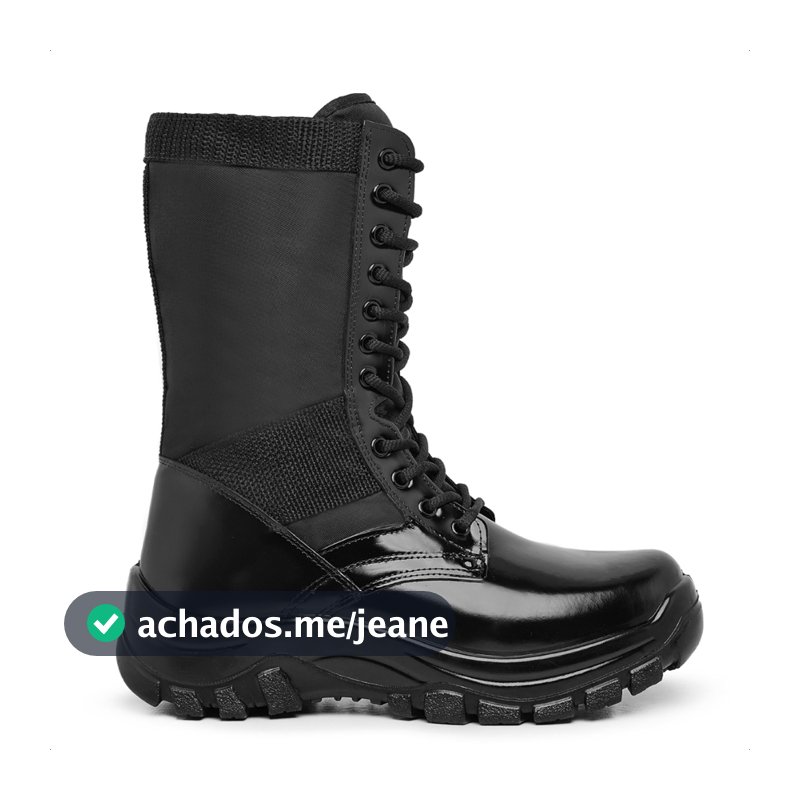 Coturno Troller Militar Masculino Confortável em Couro Com Palmilha em Gel