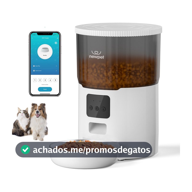 Alimentador De Ração Para Cães Gatos Dispensador Wifi 4 Ltrs - Bivolt
Dispensador Newpet