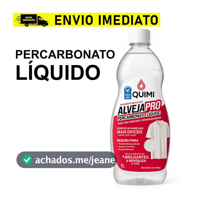 1 Litro Percarbonato de Sódio - Alvejante Remove Manchas Difíceis Sem Cloro