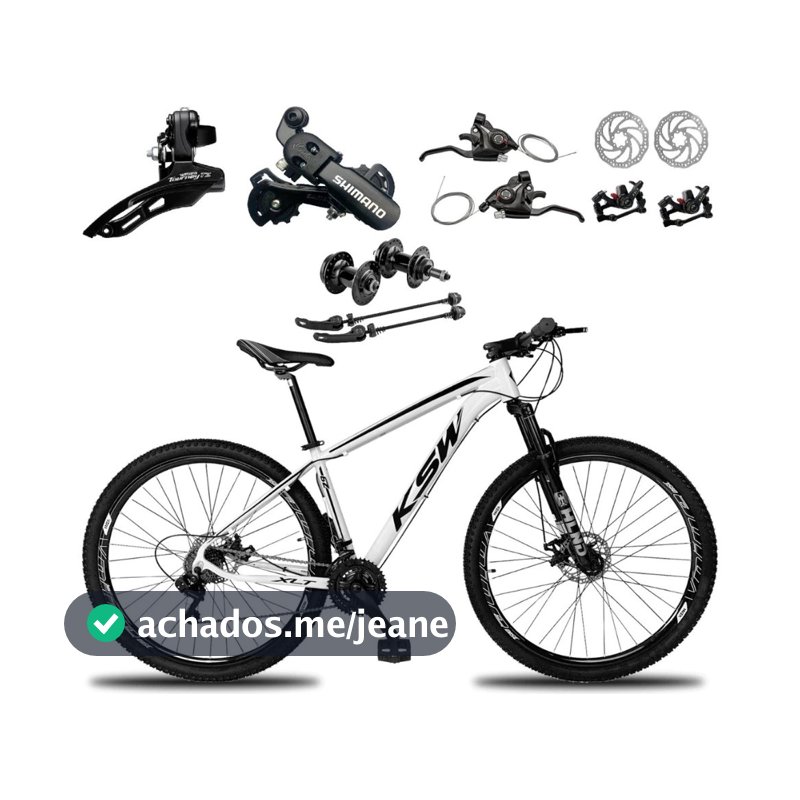 BICICLETA ARO 29 KSW XLT100 24 VELOCIDADES FREIO A DISCO SUSPENSÃO QUADRO EM ALUMÍNIO