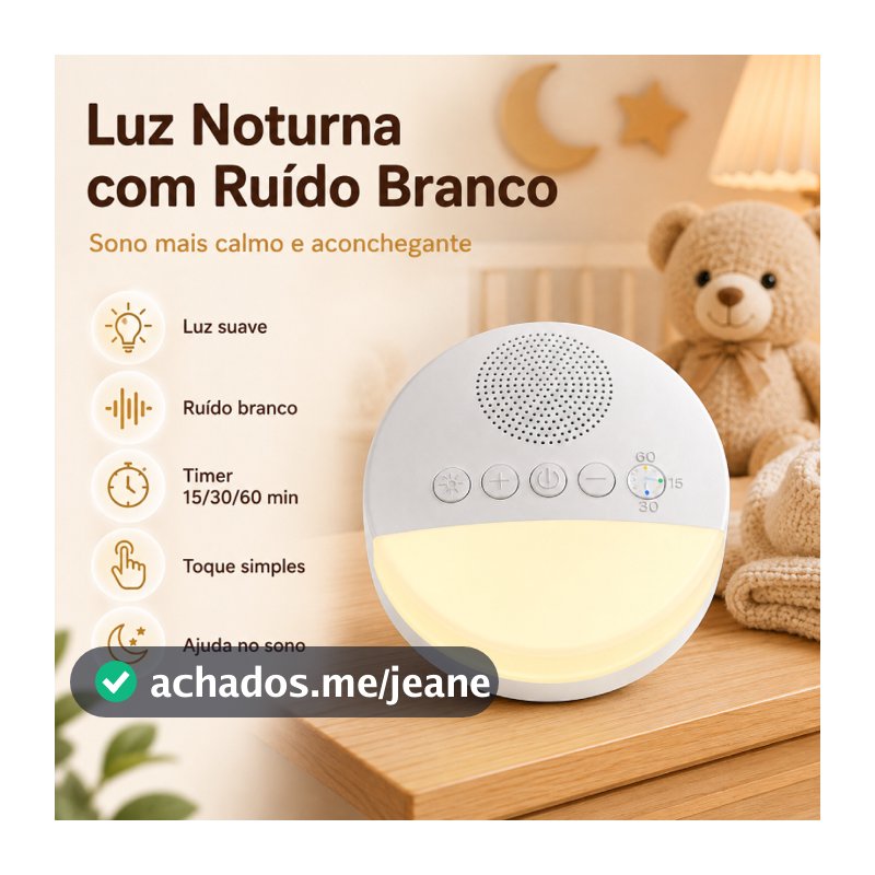 Máquina de ruído branco infantil , luz noturna com carregamento USB, reprodutor de som para dormir