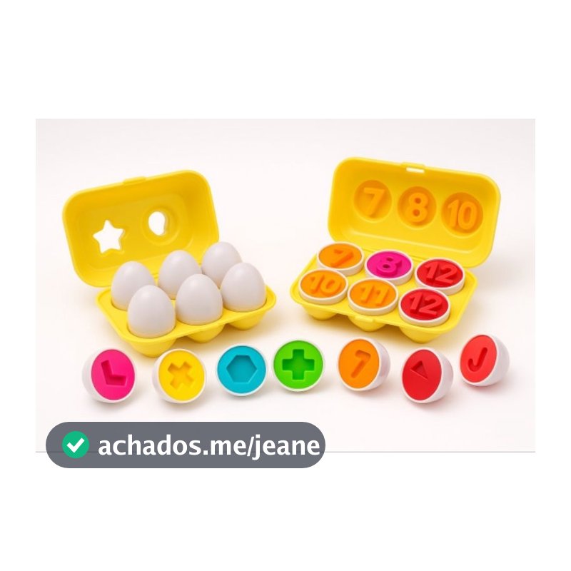 Brinquedo educativo de cores e formas encaixa ovos 7 Peças Com caixinha infantil bebê crianças GEOMÉTRICO / NUMÉRICO