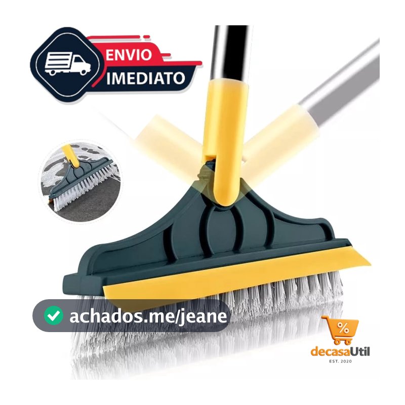 Escova 3 Em 1 Vassoura Rodo Gap Limpeza Esfregão Mop Limpa