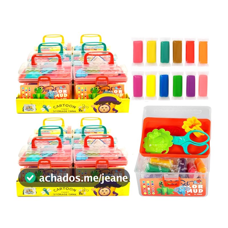 Kit 12 Maletas com 12 Massinhas de Modelar + Acessórios