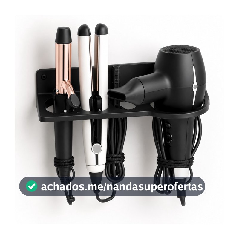 Suporte De Parede Multifuncional Chapinha Babyliss Secador De Cabelo Organizador De Salão Banheiro