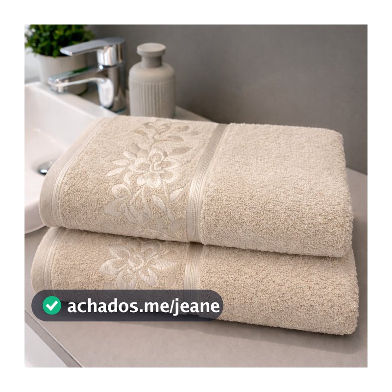 KIT 2 Toalhas de Banho Garden Premium 75x130cm 100% Algodao Felpuda Super Macia Floral