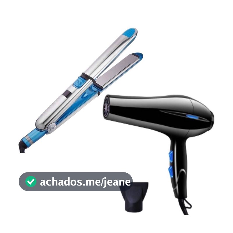Kit Prancha Chapinha Super Nano + Secador de Cabelo 3200w