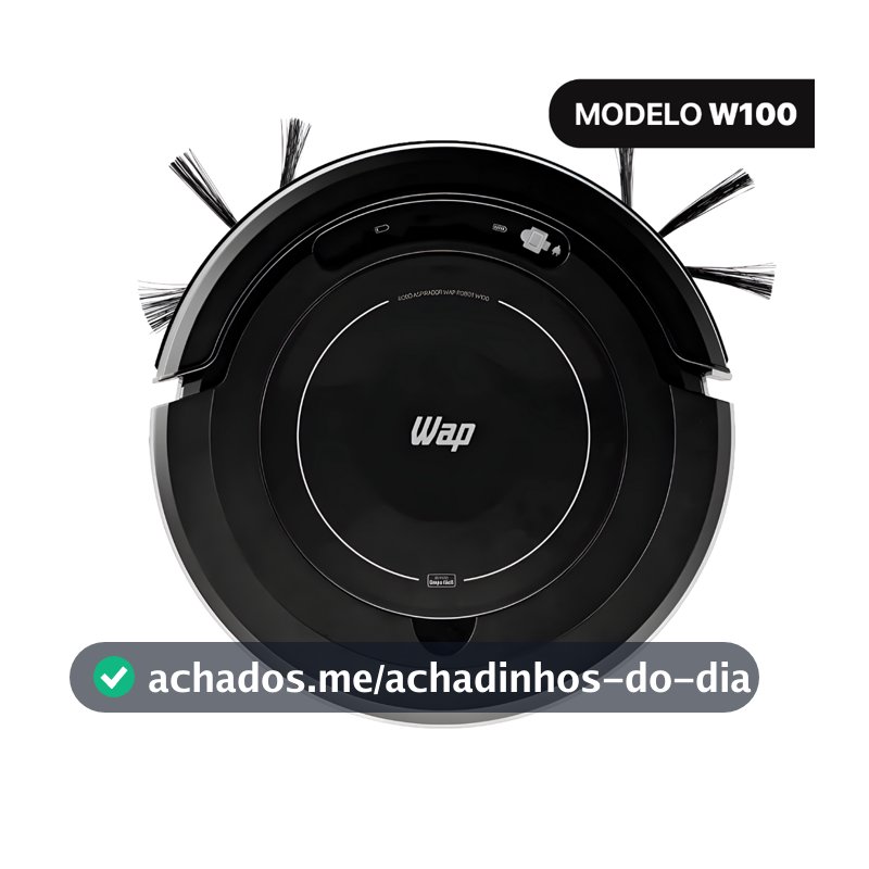 Aspirador de Pó Robô WAP Robot W100 3 em 1 Antiqueda Bivolt 17W
