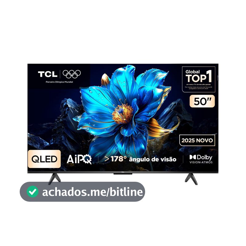 Smart TV 50 50P7K 4K QLED UHD 60Hz com Sistema Operacional Google TV TCL