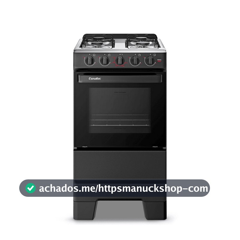 Fogão de Piso à Gás Esmaltec Ideal Pop 4 Bocas com Acendimento Manual Mesa de Inox Forno 50 litros