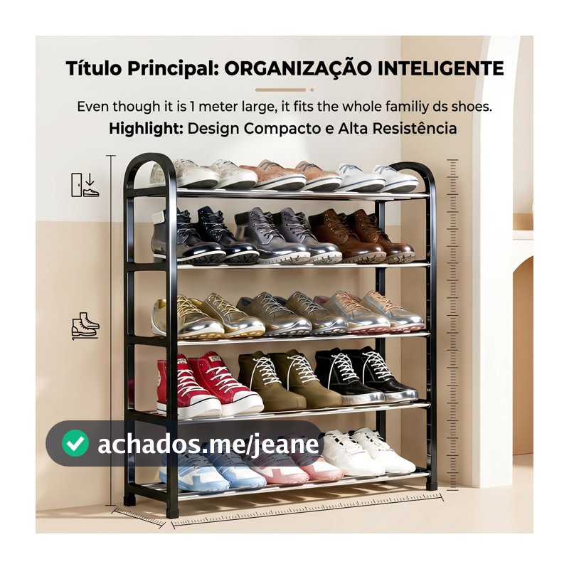Sapateira 4/5 andares Organizador de Sapatos Tênis 8/10 Pares Desmontável