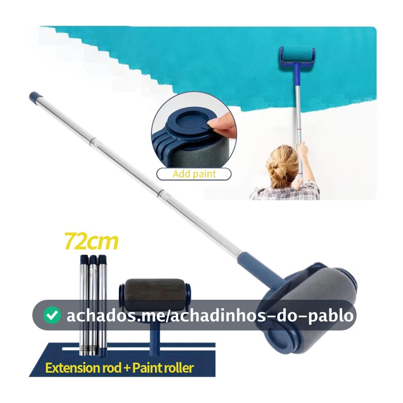 Kit de Pincel Rolo de Pintura Easy Glide de 6 Polegadas para Pintura de Paredes + 72 cm cabo