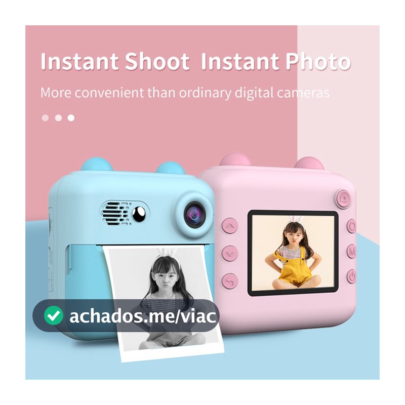 Câmera De Impressão Instantânea Para Crianças Vídeo Fotografia Digital Fotográfica Toy Mini Impressora Térmica Boy Girls