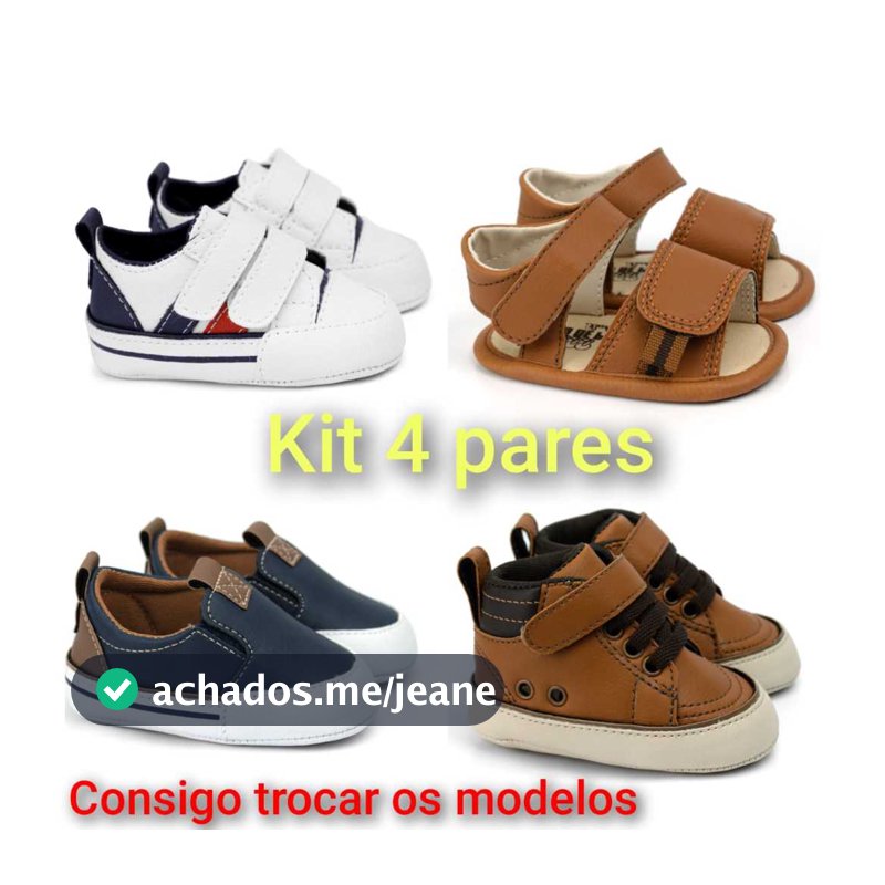 Combo 4 Pares Sapatinho Infantil Masculino Monte Seu Kit
