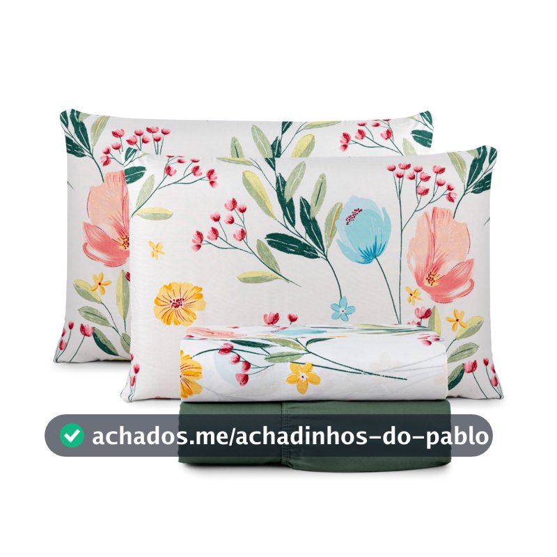 Jogo de Lençol Casal Padrão 200 Fios Cama Box 04 Peças com Elástico