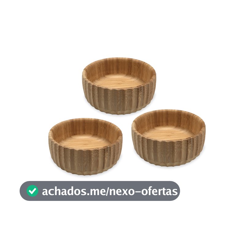 Kit 3 Bowls Canelados de Bambu Médio - Oikos
