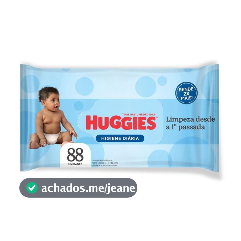 Toalha Umedecida Huggies Higiene Diária 88 Unidades