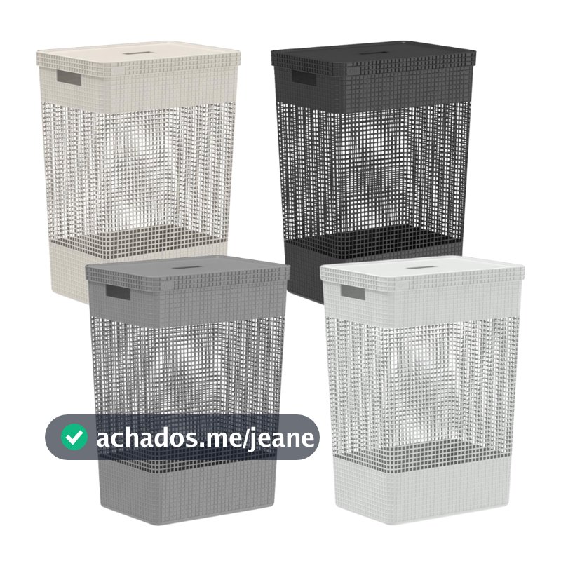 Cesto Roupa Suja Brinquedos Organizador Lavanderia C/ Tampa 49L