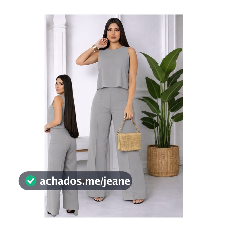 Conjunto Alfaiataria Feminino Pantalona Elegante