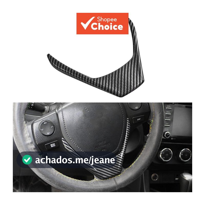 Capa De Acabamento De Volante De Fibra De Carbono Para Toyota Rav4 2013-2018 E Corolla Altis 2014-2017 Acessório Interio