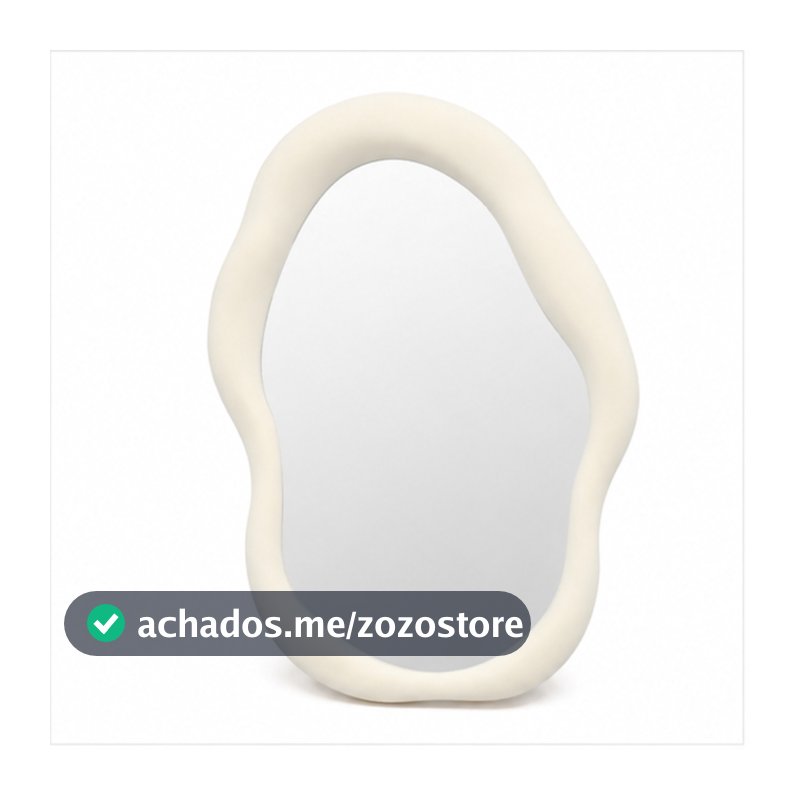 Espelho Decorativo Orgânico Assimétrico – Moldura Off White