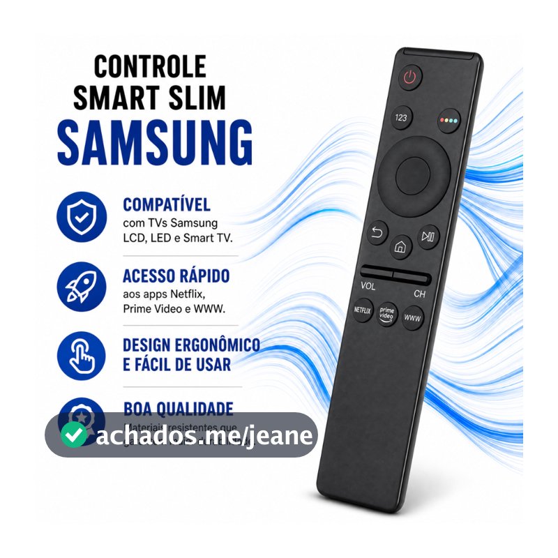 Controle Tv Compatível com Samsung Botões De Atalhos Netflix PrimeVideo