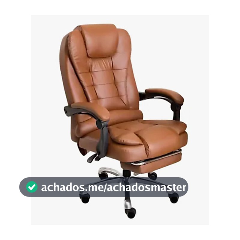 Cadeira Presidente Com Pontos De Massagem Couro Descanso Pé