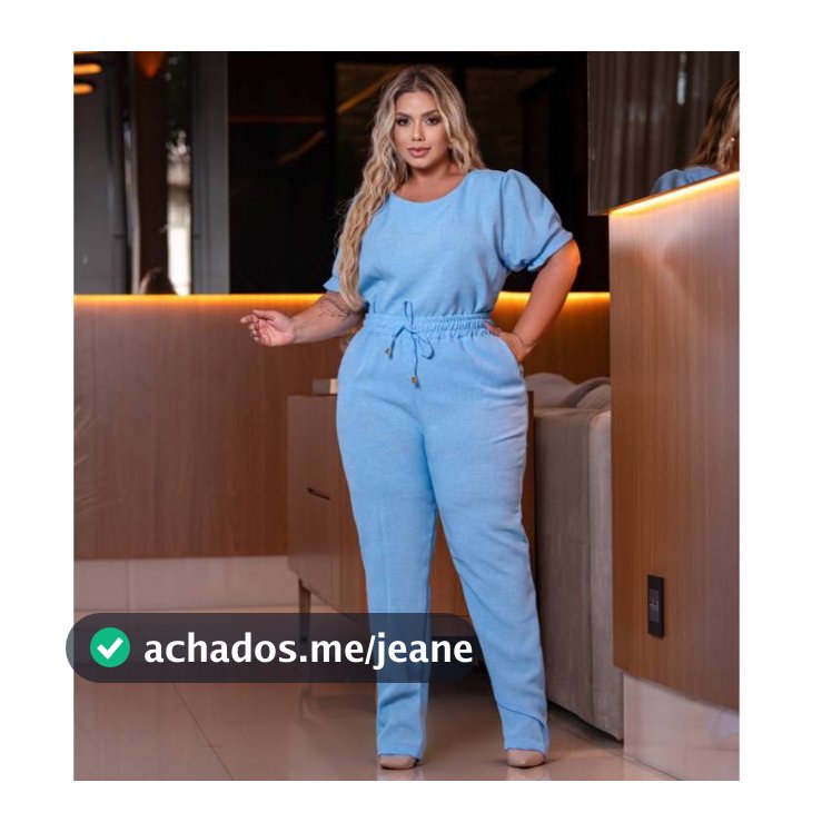 Conjunto Feminino Social Sofisticado Elegante Blusa Calça Plus Size em Linho Algodão Cores Primavera 2025 Roupa Feminina