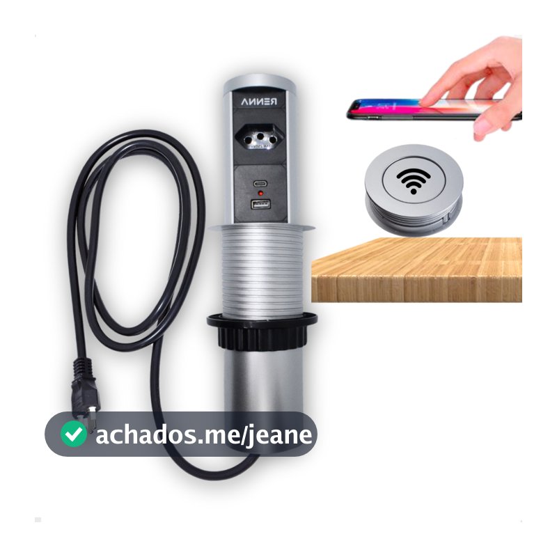 Torre de Tomada com Indução Automática Wireless 20 Amperes com USB