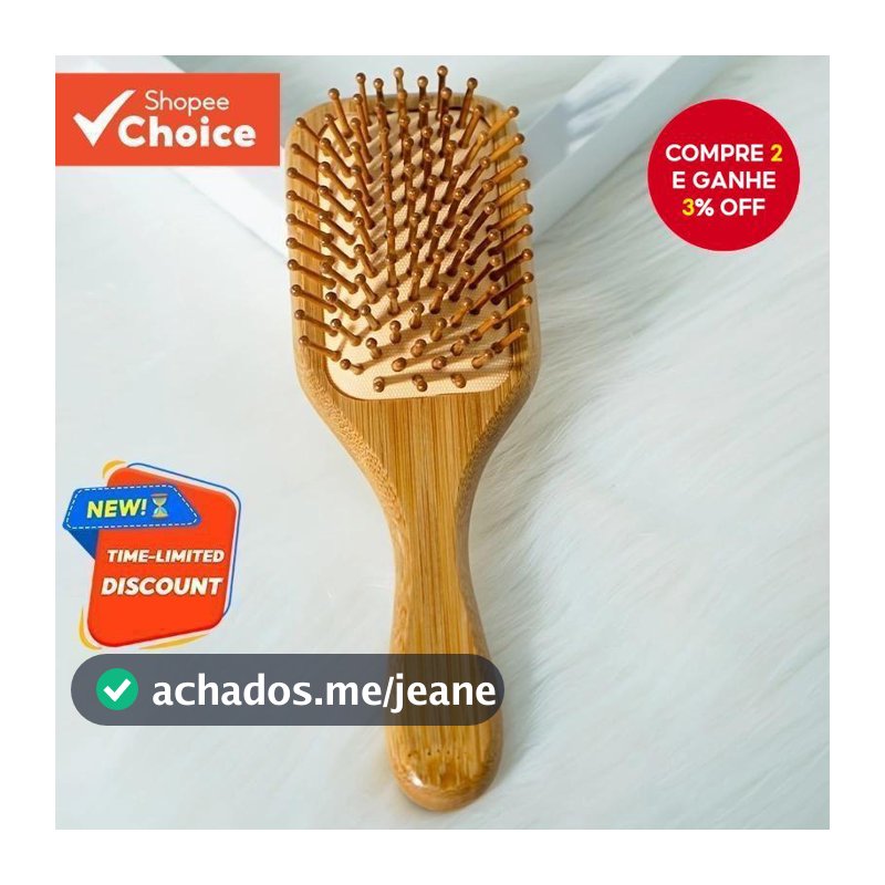 Escova De Cabelo De Bambu Antiestática Massagem No Couro Cabeludo Almofada De Ar Ferramenta De Estilo Presente De Cuidad