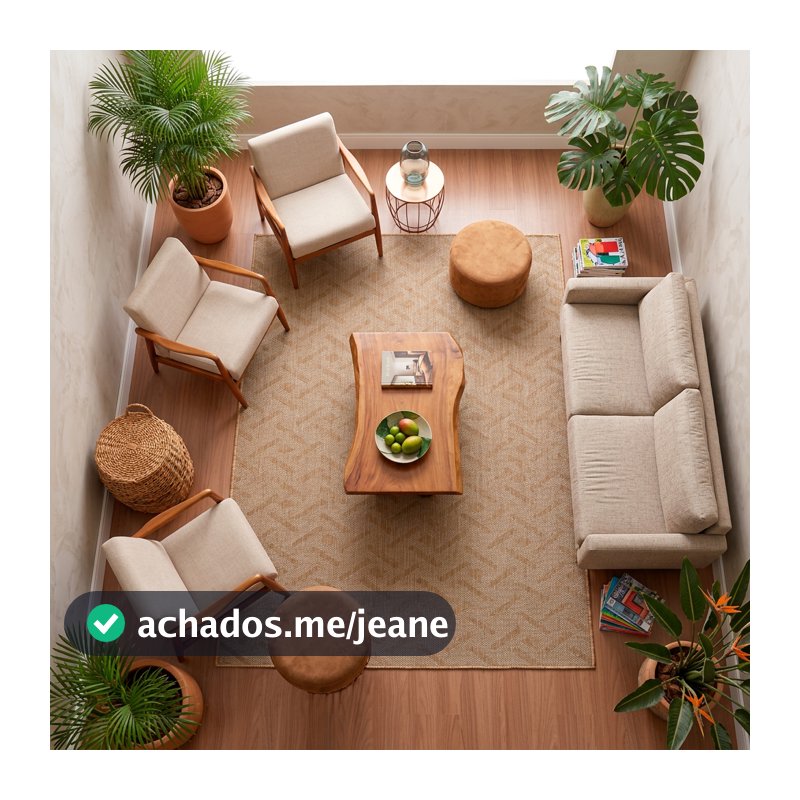 Tapetes Sisal Sintético 2,50x2,50 e 2,50x1,50 Antiderrapante Moderno Resistente Sala Quarto Apartamento Luxo Premium
