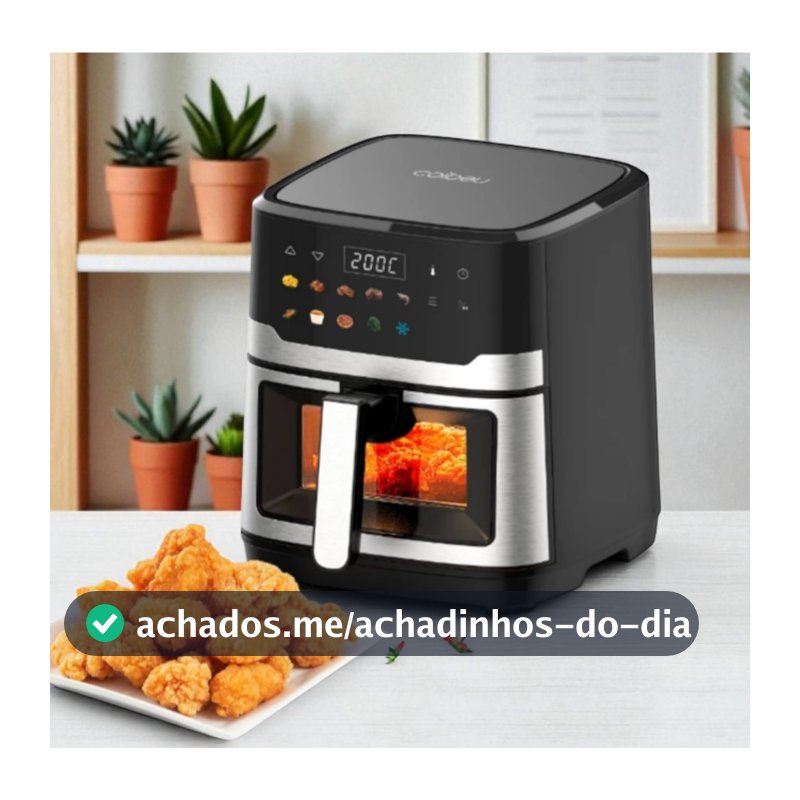 Air Fryer Elétrica 6,5l Fritadeira Elétrica Multifuncional Inox 110v Tela Inteligente Sem Óleo Forno Elétrico
